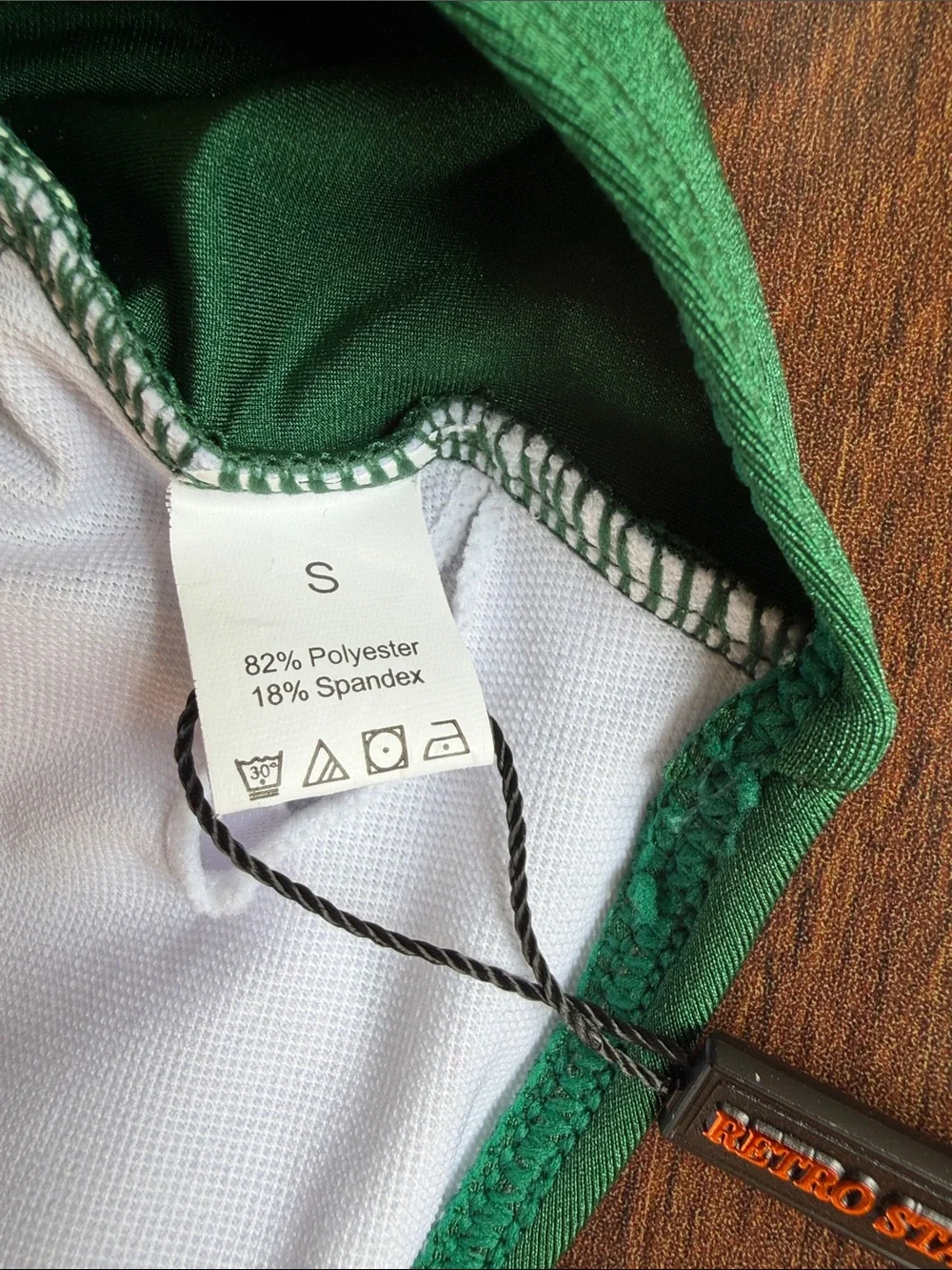 Retro Stage Womens Strapless Emerald Green Bow Front Swimsuit Small